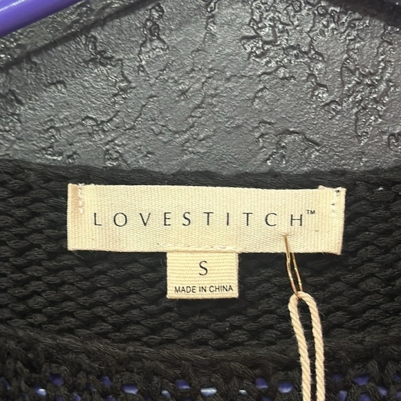 LOVESTITCH Multicolored Striped Knitted Cropped Sweater Size Small NWT - Picture 4 of 6